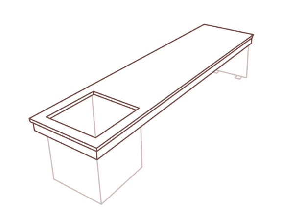 Esquisse d'un banc de jardin